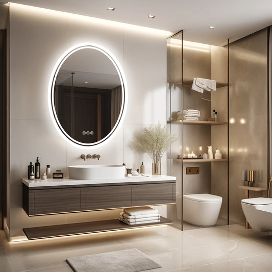 Wisfor LED Backlit Oval Vanity Mirror With Anti Fog Lights