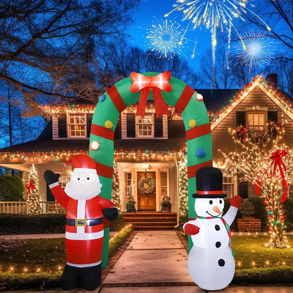 Shunmaii Inflatable Santa Claus Snowman Arch With LED Lights