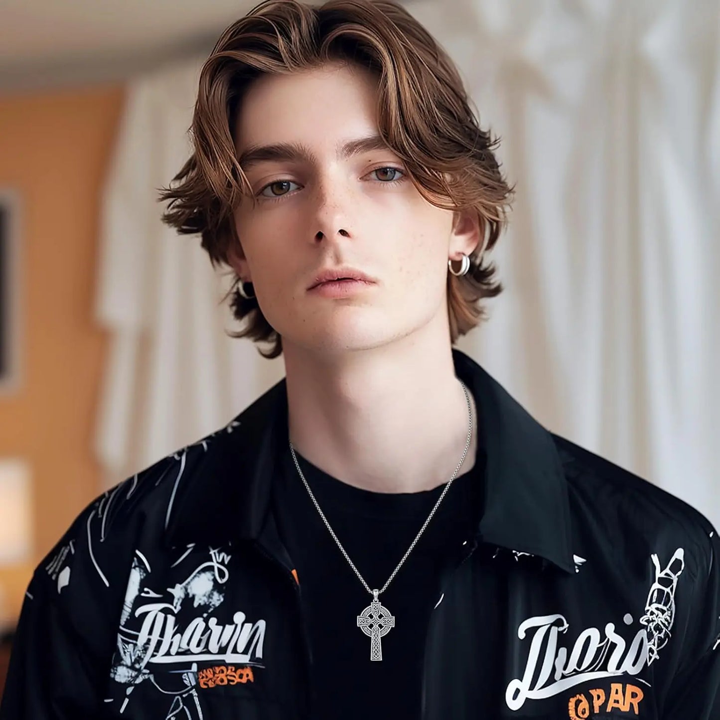 DRINSPER CelticInspired CrossPendant Unisex 925 SterlingSilver Eternal Pendant For Jewelry