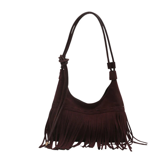 Vintage Fringe Suede Shoulder Bag Tassel Crossbody Classic