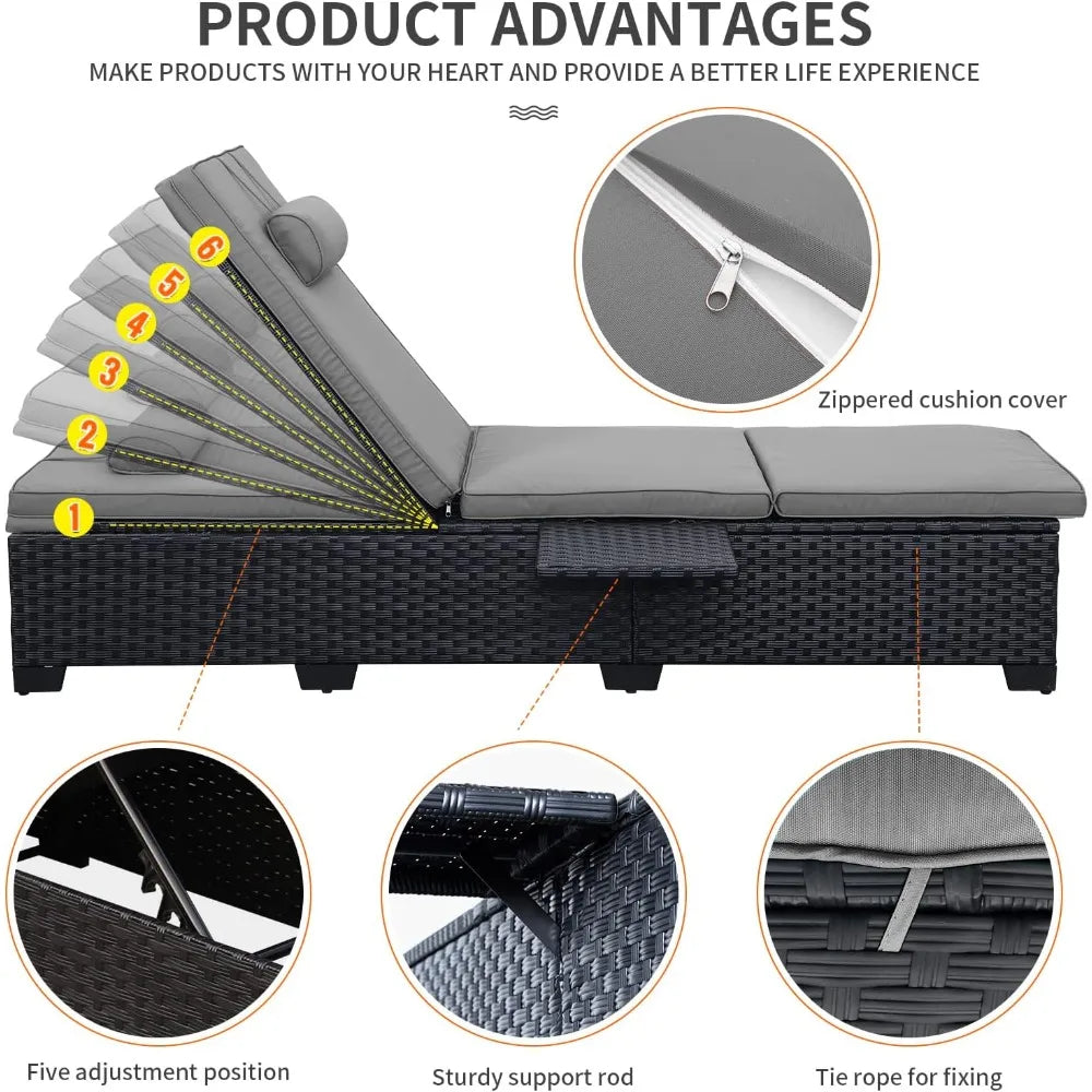 High-concerned Outdoor Chaise Lounge Chairs Set of 2