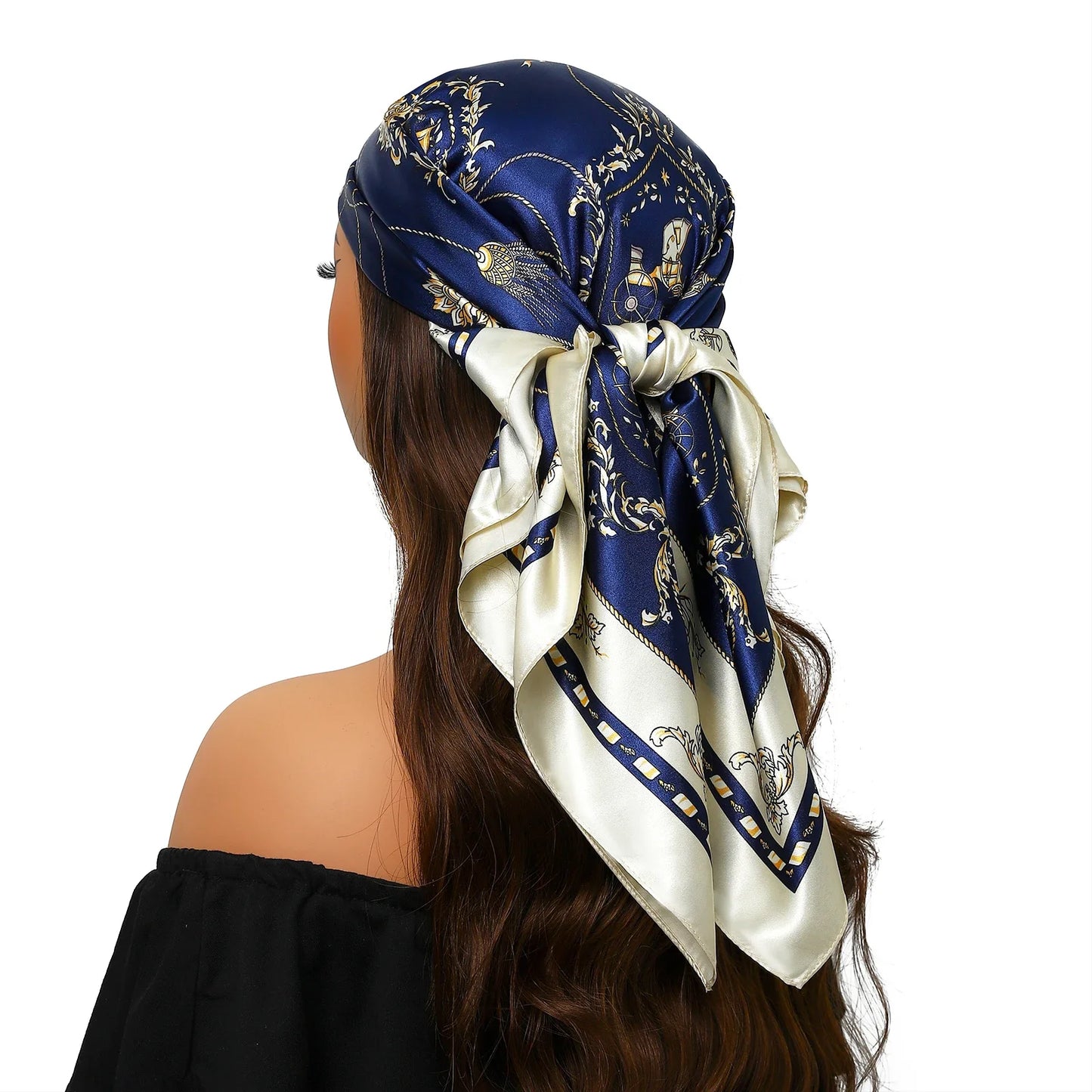 Head Scarf Women Luxury Polyester Foulard Bandana Hijab Hair