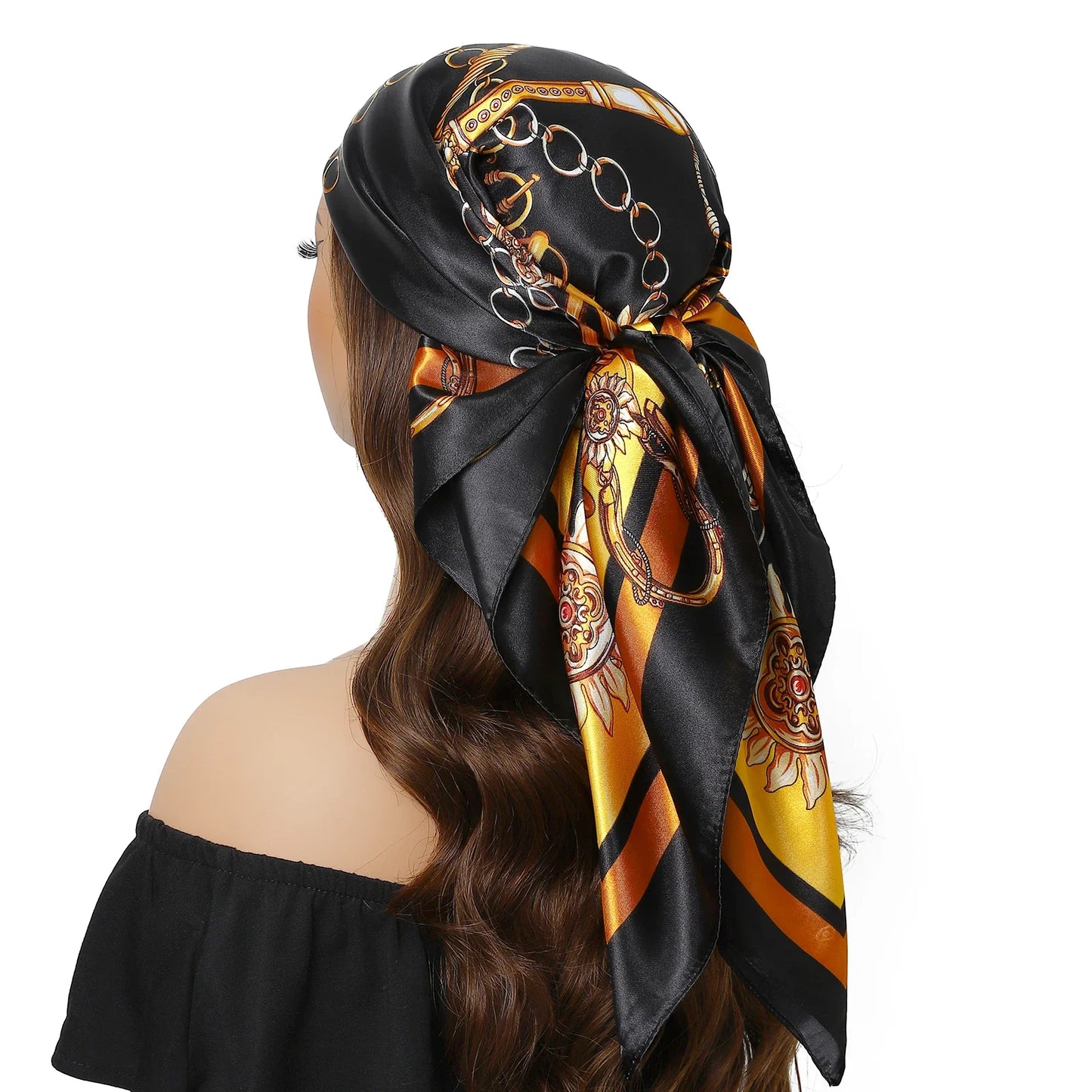 Head Scarf Women Luxury Polyester Foulard Bandana Hijab Hair