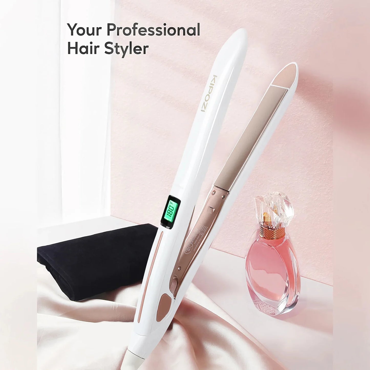 KIPOZI Titanium Flat Iron Hair Straightener Digital LCD