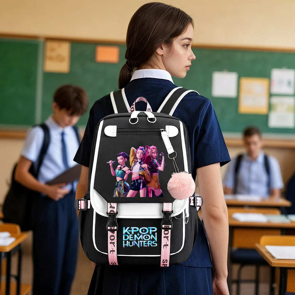 For KPop Demon Hunters Backpack Teenagers Daily Backpack 2025 Hot Movie Huntrix Demon Hunters School Bag for Students Girls Boys