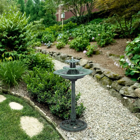 XMSJ Outdoor Floor Pedestal Water Fountain And Birdbath
