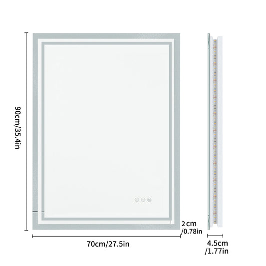 Wisfor LED Backlit Bathroom Mirror With Anti Fog Lights