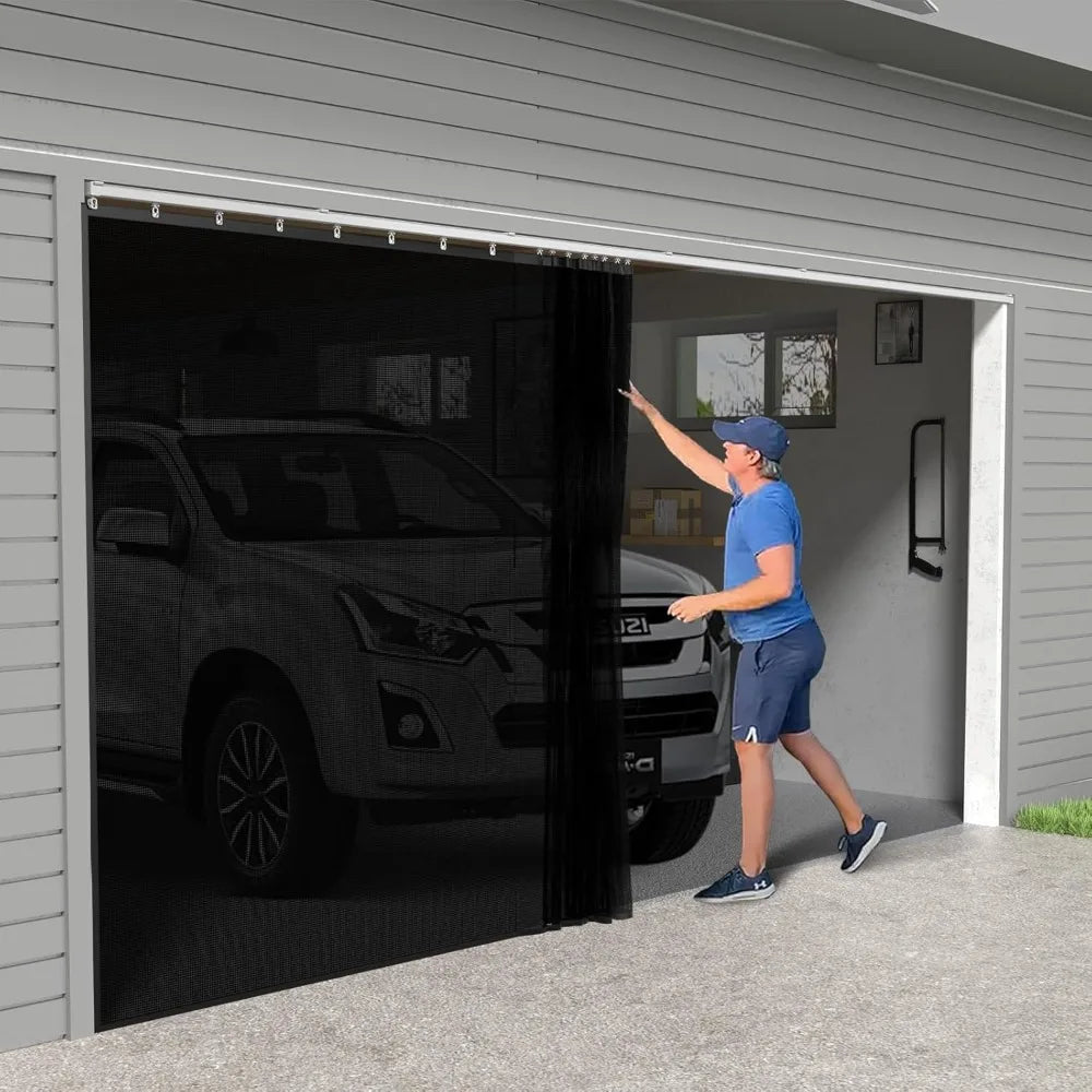 High-concerned Sliding Garage Door Screen With Track Closure