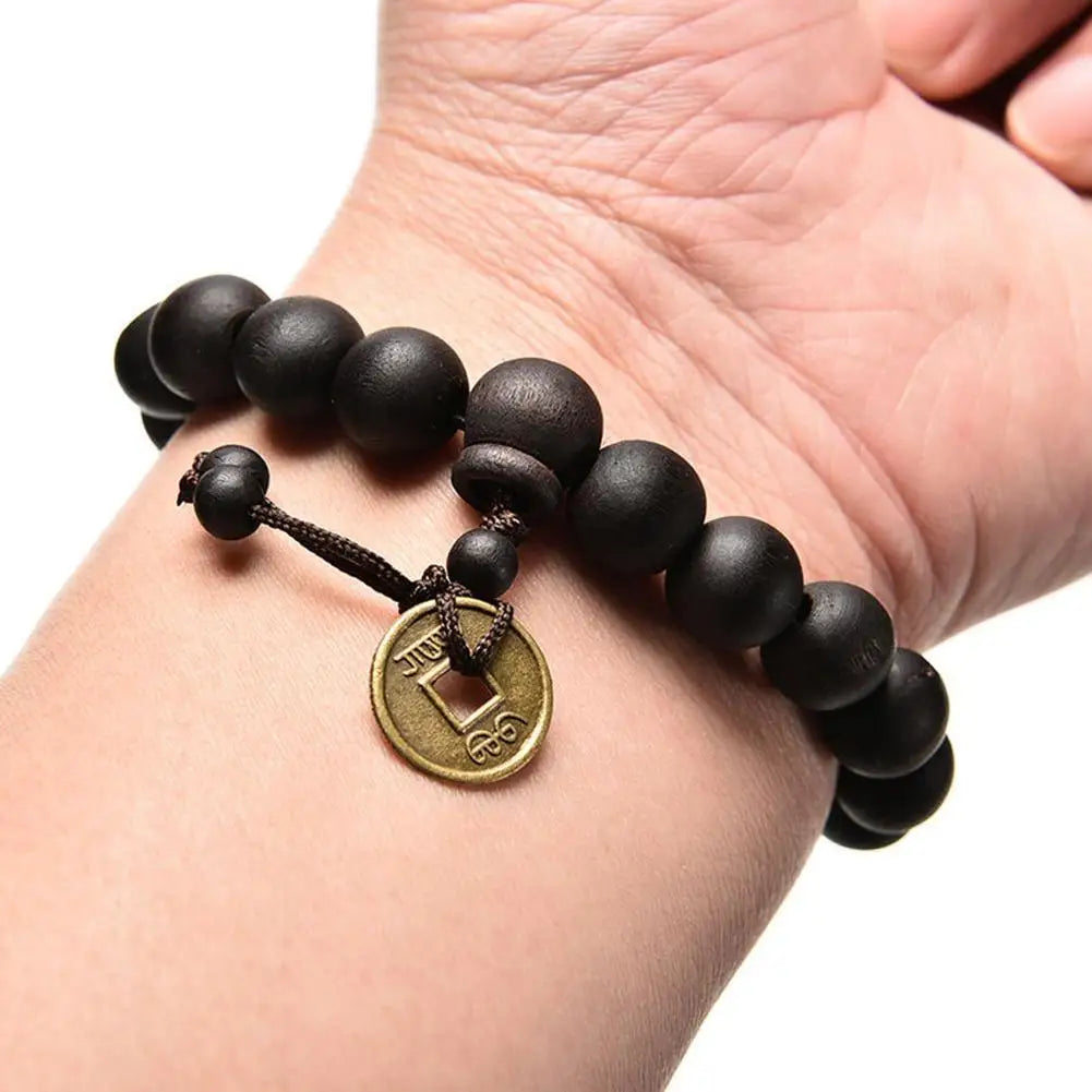 Feng Shui Wealth Bracelet Good Luck Bracelet Black Obsidian Stone Crystal Beads Bracelet for Women Men Prayer Jewelry Gift