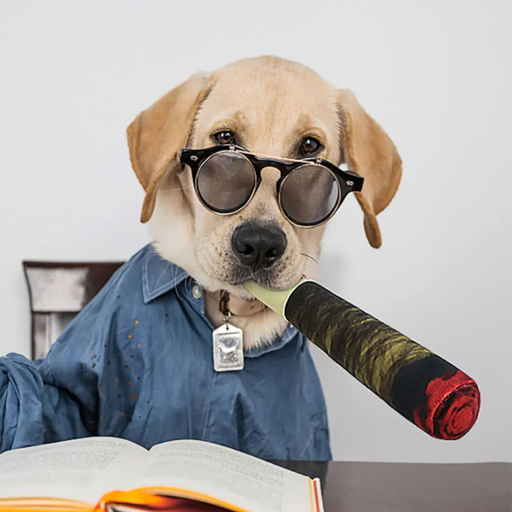 VKTECH Interactive Dog Sound Toy Cigar Plush Chew Toy