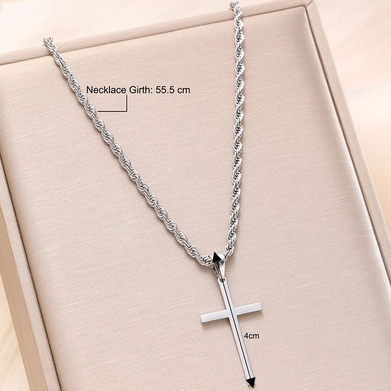 Premium Stainless Steel CrossSymbol PendantNecklace For Men And Women GiftEditionPro