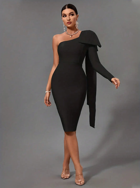 Ocstrade Bandage Dress Bodycon Evening Party One Shoulder