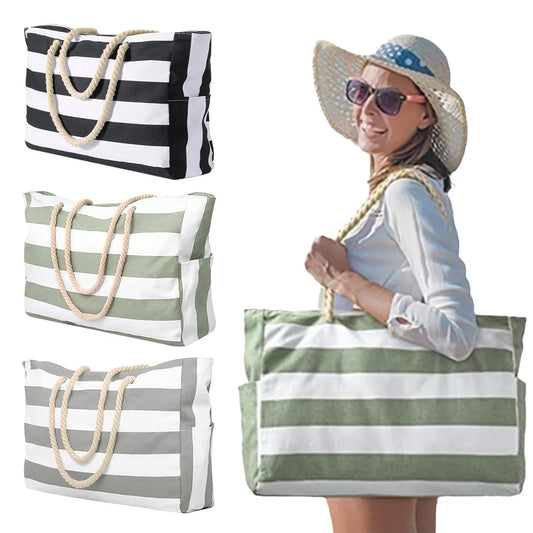Cheervilla Waterproof Beach Tote Bag for Women with Zipper