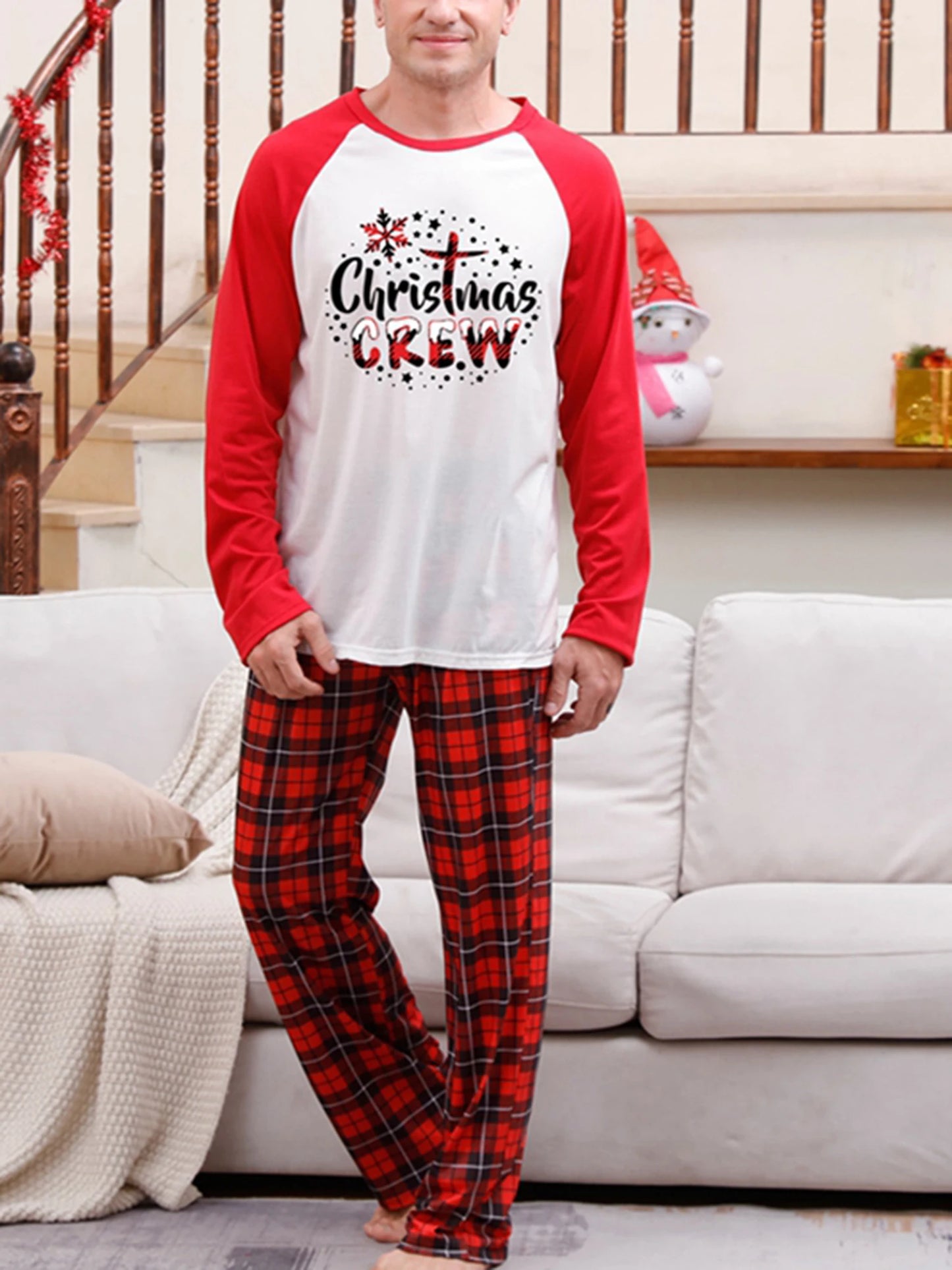 Christmas Family Matching Pajamas Set Plaid Pants Sleepwear