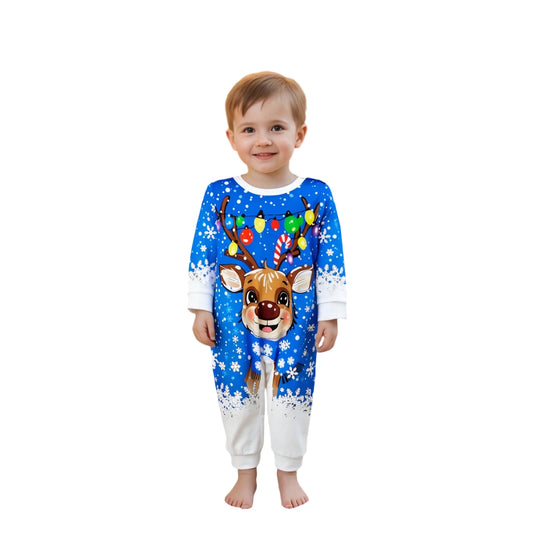 Christmas Family Pajamas Set Snowflake Reindeer Print