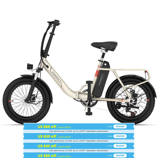 INVANTI TIDE2 Folding Electric Bike with 500W Motor Power