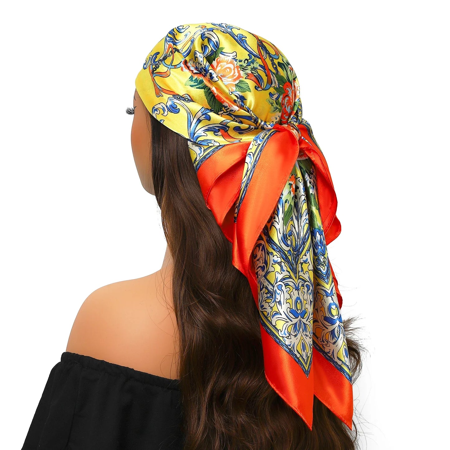 Head Scarf Women Luxury Polyester Foulard Bandana Hijab Hair