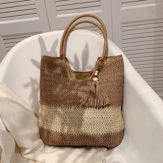 Cheervilla Summer Straw Woven Bag Tassels Shoulder Bag