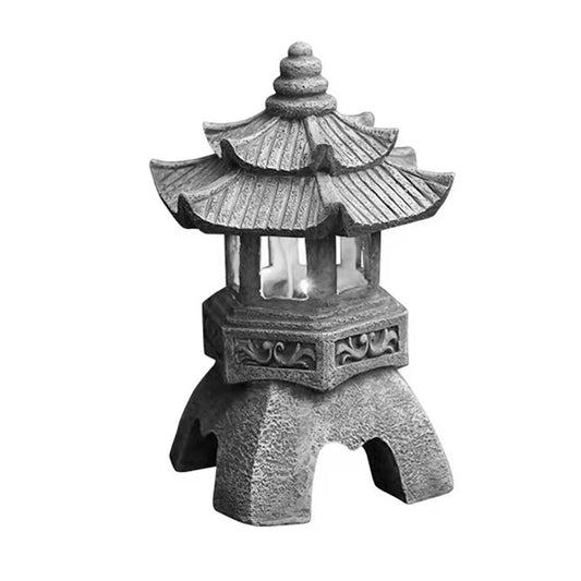 Shunmaii Solar LED Stone Pagoda Lantern Outdoor Light