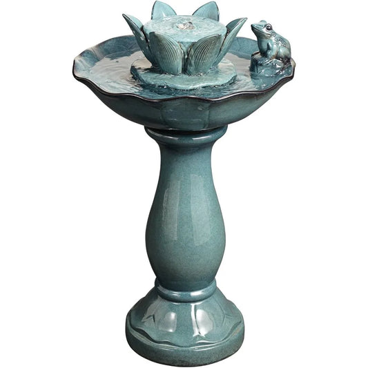 Lamps Plus Pleasant Pond Frog Ceramic Floor Fountain