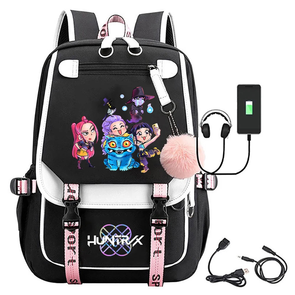 For KPop Demon Hunters Backpack Teenagers Daily Backpack 2025 Hot Movie Huntrix Demon Hunters School Bag for Students Girls Boys
