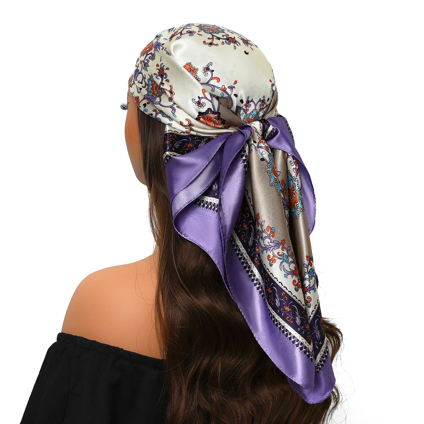Head Scarf Women Luxury Polyester Foulard Bandana Hijab Hair