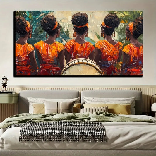 Hign-Concerned African American Culture Dancing Women Art