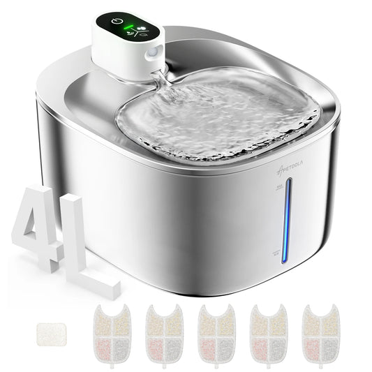 APD Stainless Steel Wireless Cat Water Fountain 135oz 4L