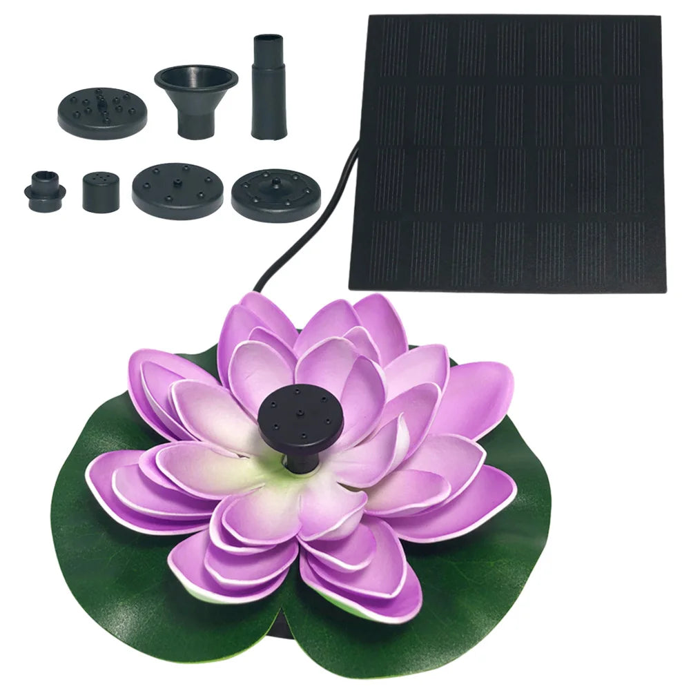 Lotus Shape Solar Powered Fountain Pump for Bird Bath