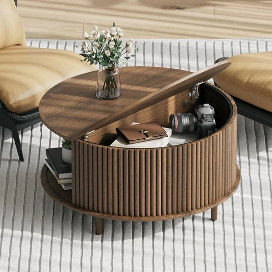 Round Coffee Table with Storage by Brand Name for Living Room