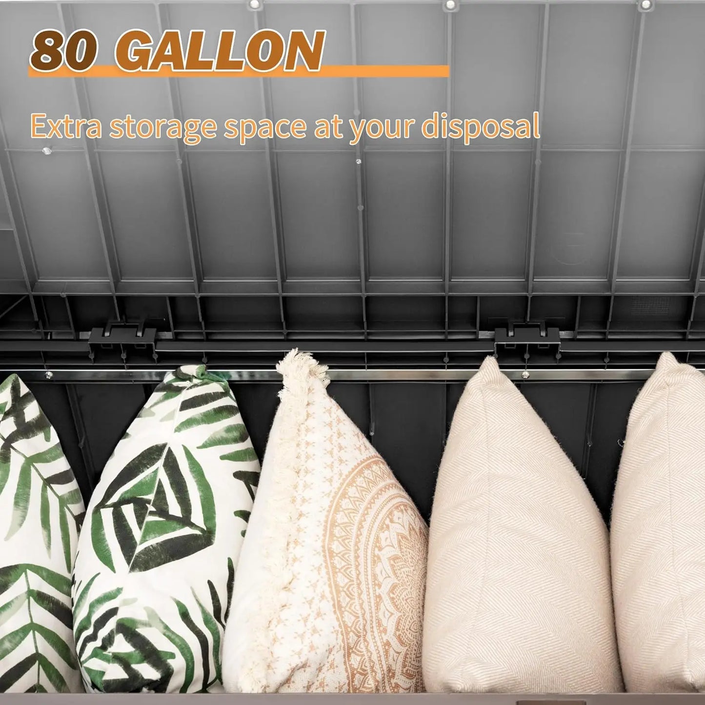 XMSJ Weatherproof Outdoor Patio StorageSolution Bench Deck Box Lockable Cushions