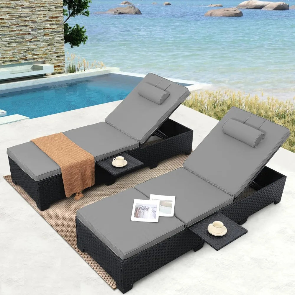High-concerned Outdoor Chaise Lounge Chairs Set of 2