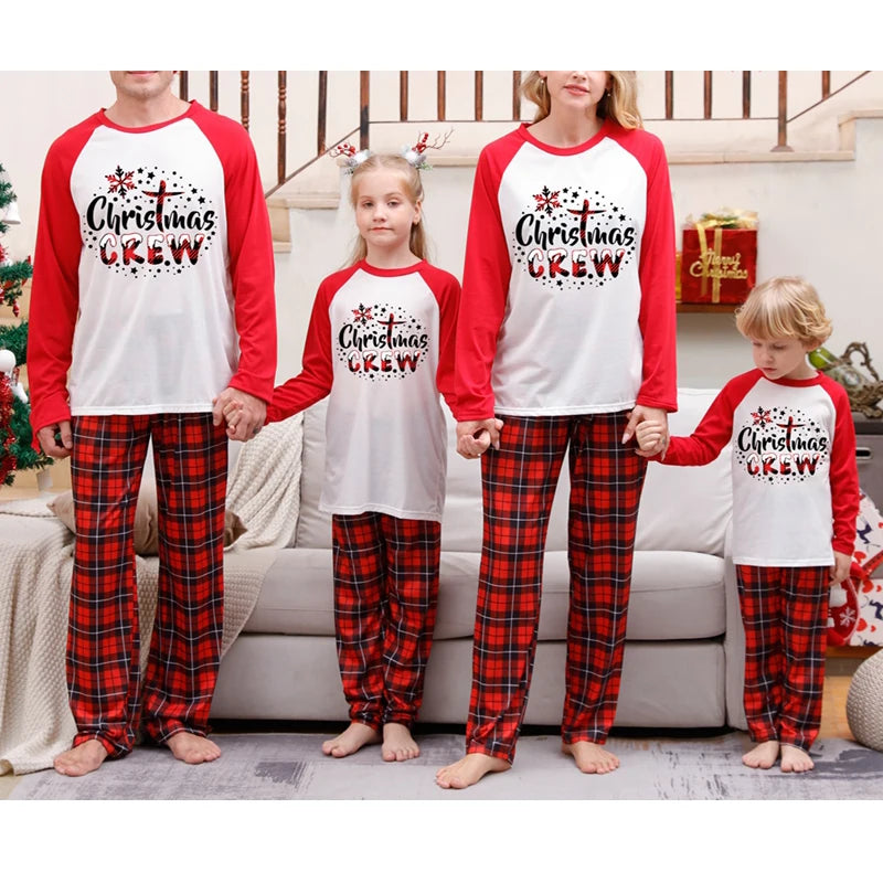 Christmas Family Matching Pajamas Set Plaid Pants Sleepwear