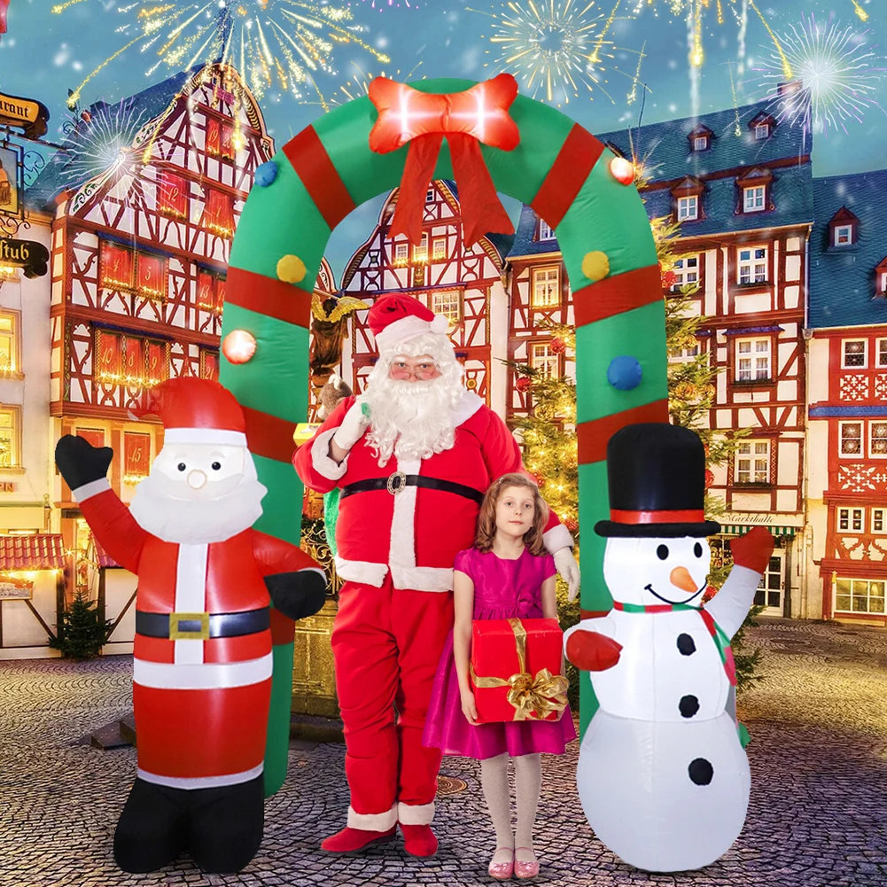 Shunmaii Inflatable Santa Claus Snowman Arch With LED Lights