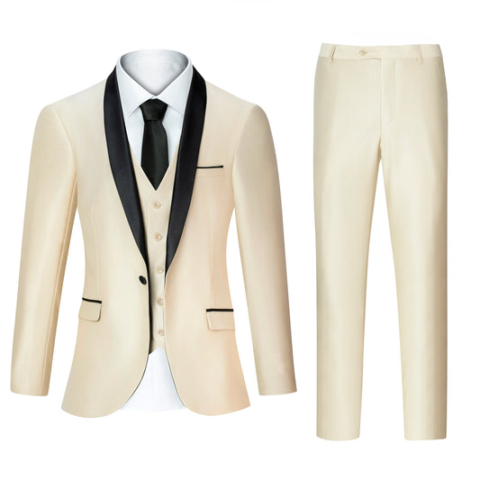 Zhejiang CN Luxury Men Suits Three Piece Peak Lapel Set