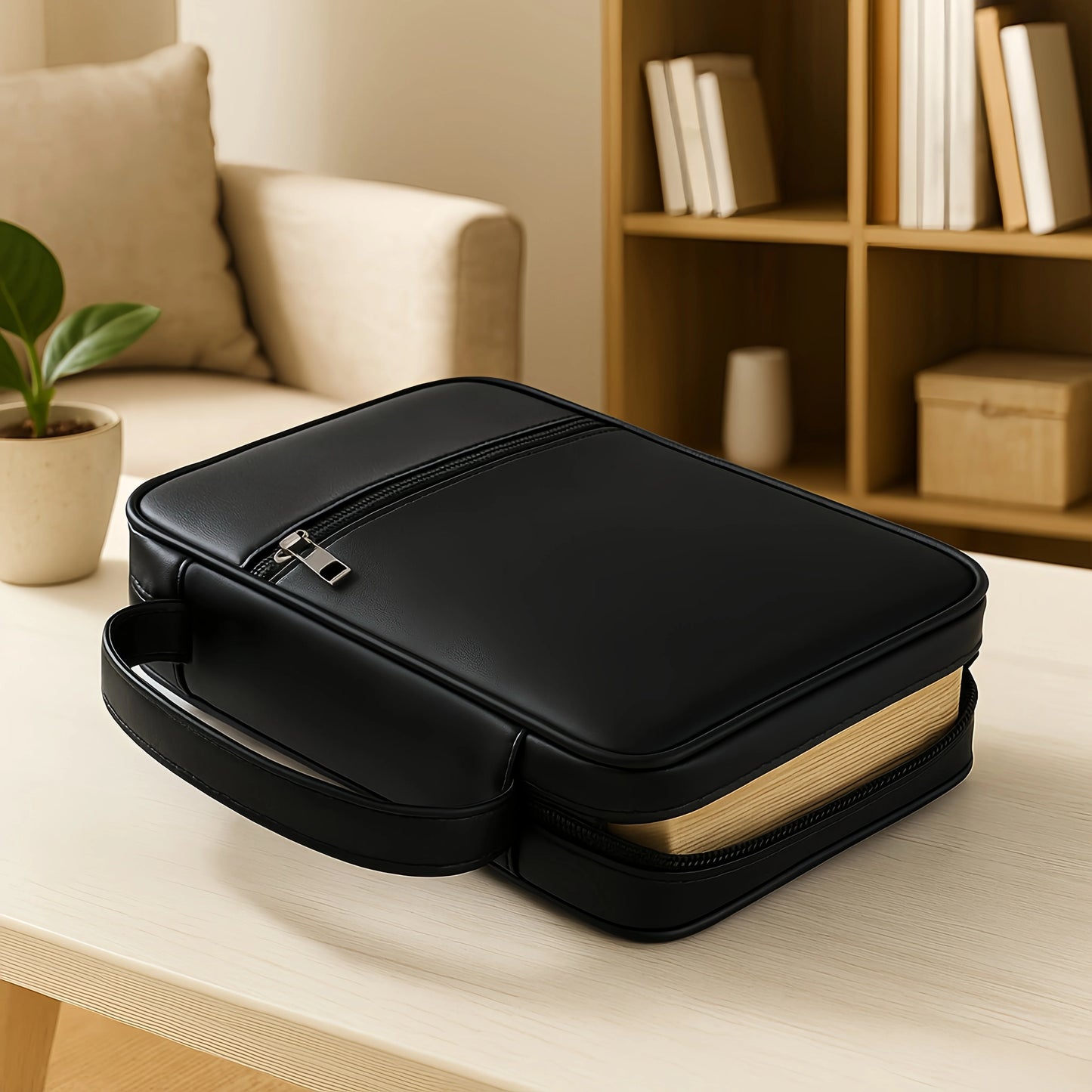 AnhuiChoice Antidisestablishmentarianism Durable Leather Bible Cover Zippered Travel