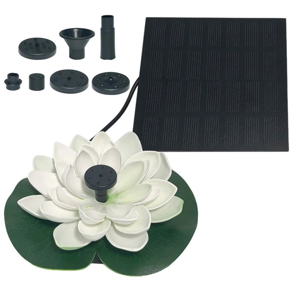 Lotus Shape Solar Powered Fountain Pump for Bird Bath
