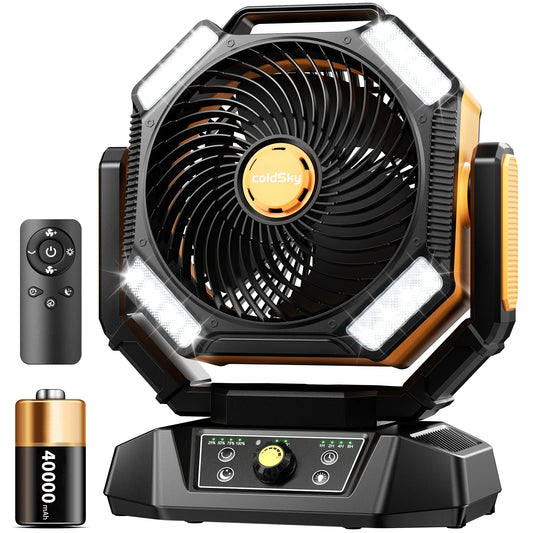 ColdSky 40000mAh Camping Fan Battery Operated Desk Fan