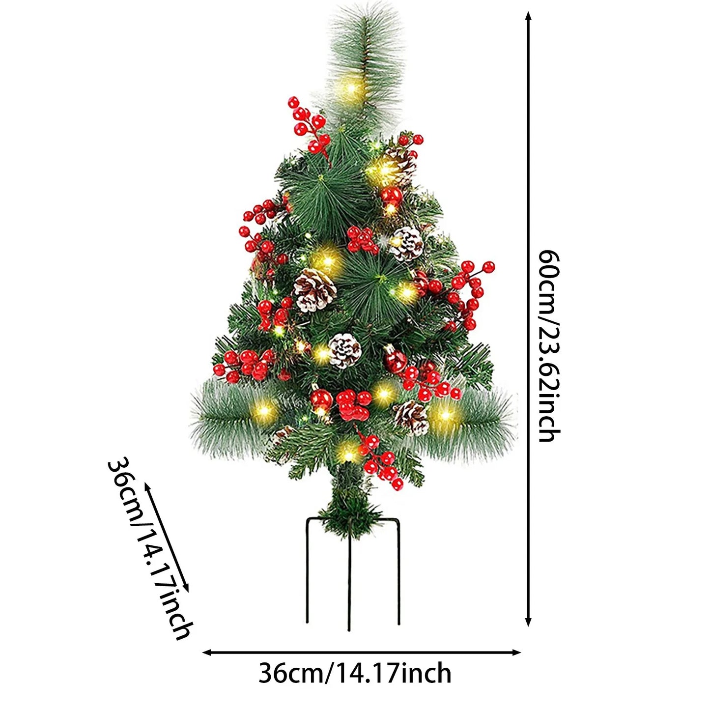Lighted Premium XmasTrees WithLights OutdoorDecor ForPorchYard ChristmasDecor PorchGifting