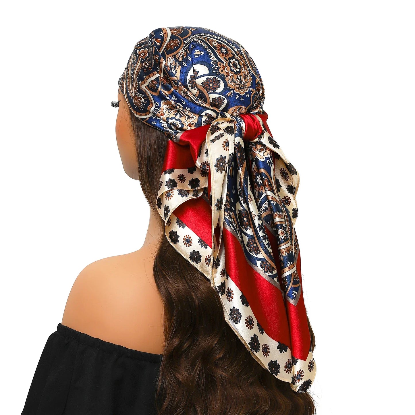 Head Scarf Women Luxury Polyester Foulard Bandana Hijab Hair