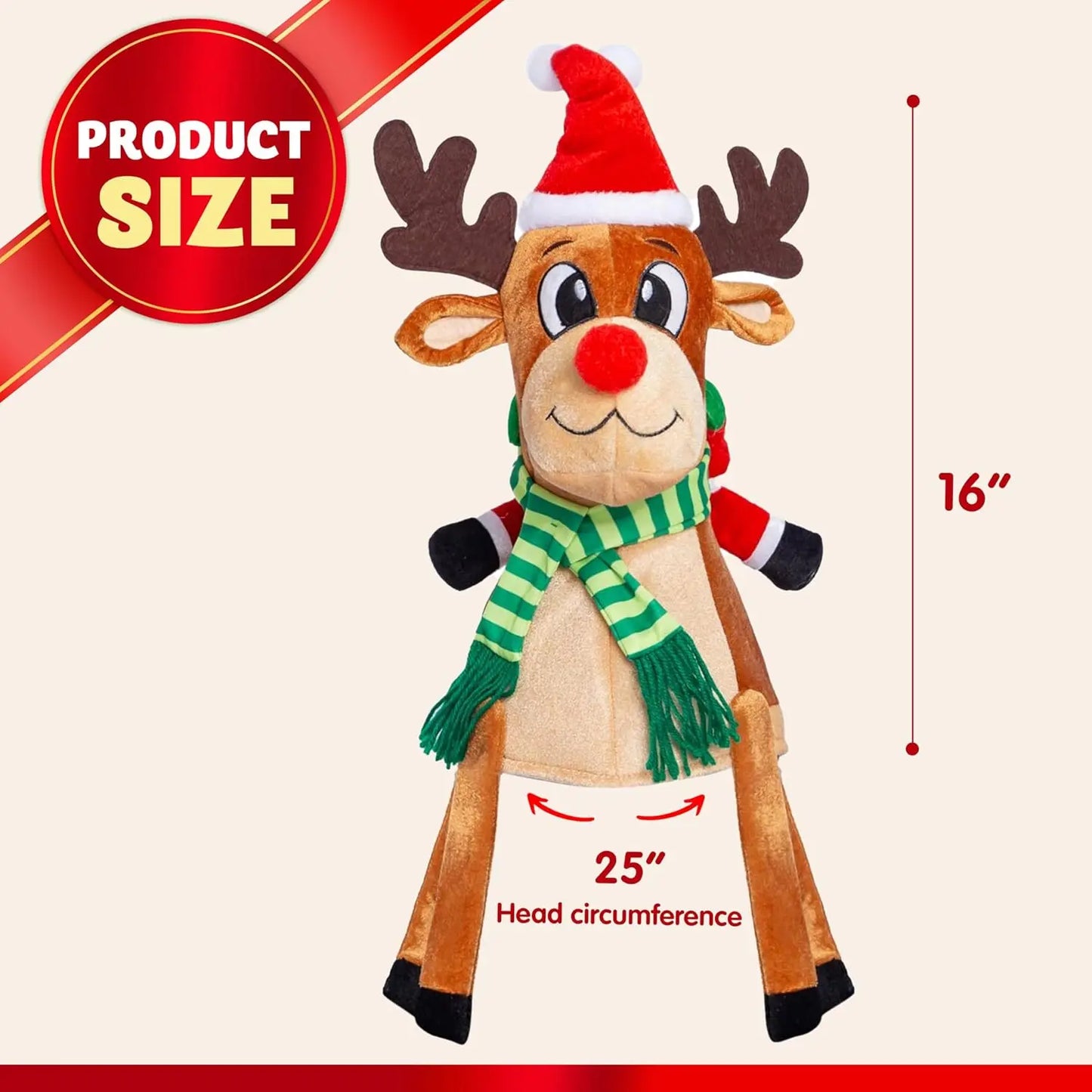 JOYFY Funny Christmas Reindeer Hat Santa Riding a Reindeer for Cute and Festive Christmas Party Gifts Dress Up Celebration