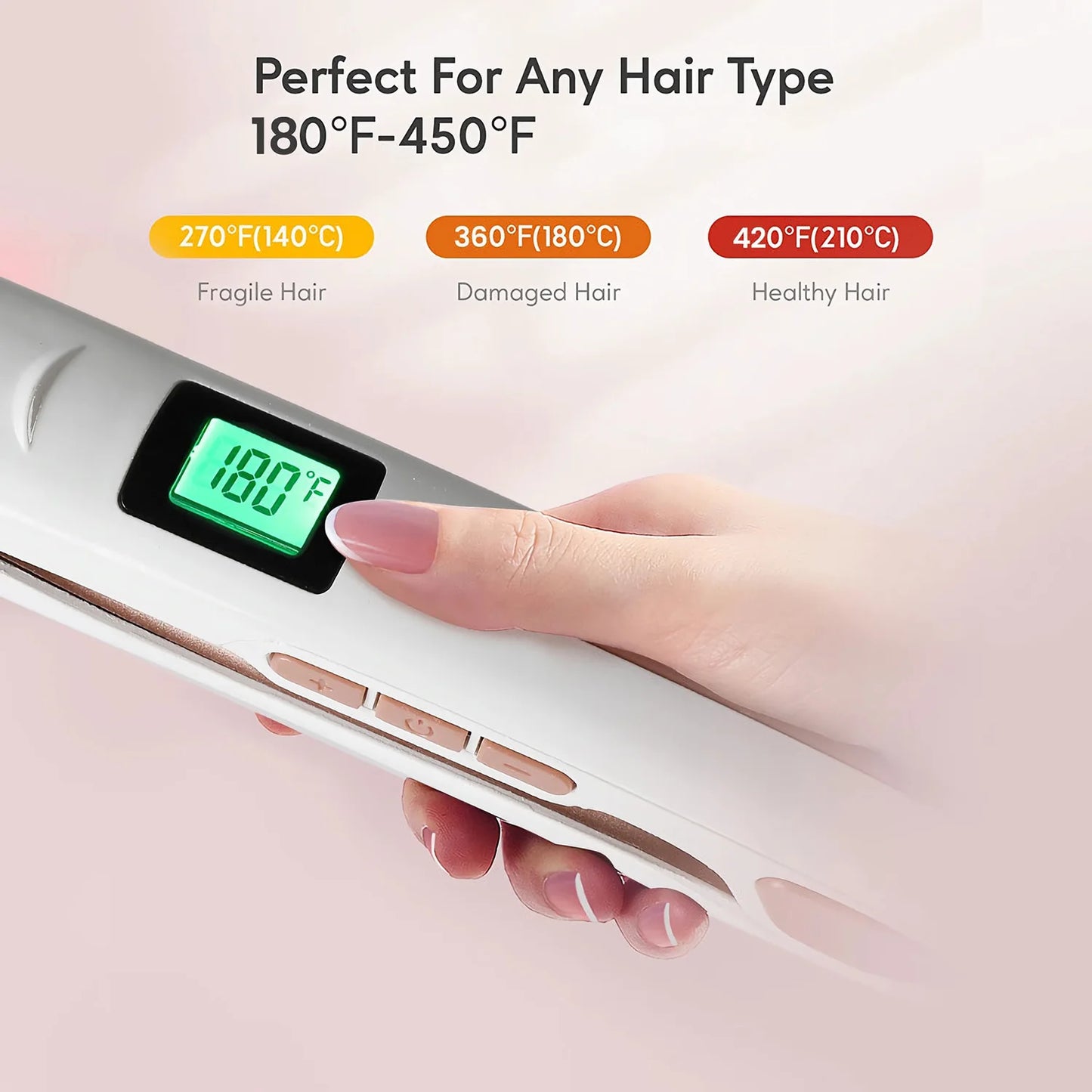 KIPOZI Titanium Flat Iron Hair Straightener Digital LCD