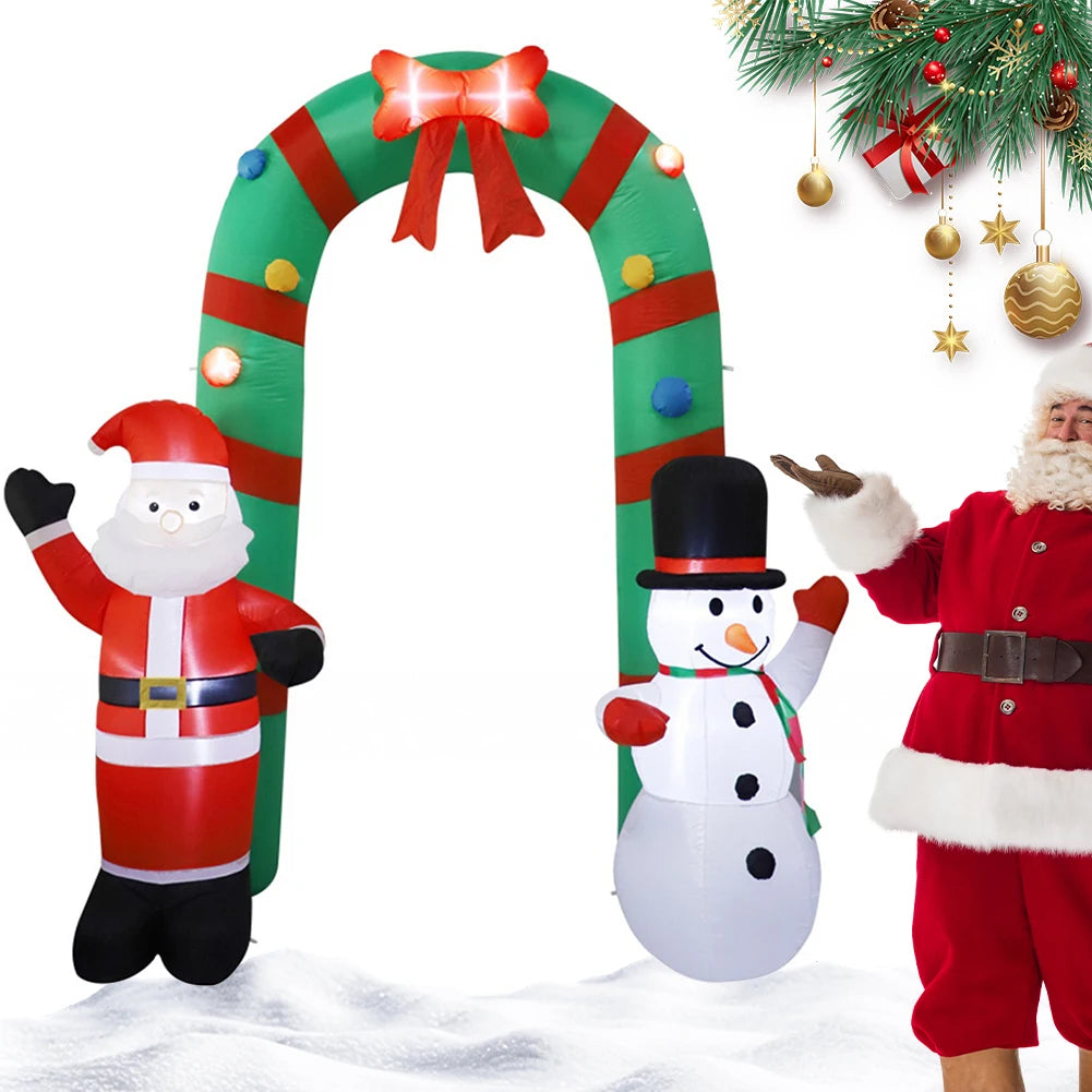 Shunmaii Inflatable Santa Claus Snowman Arch With LED Lights
