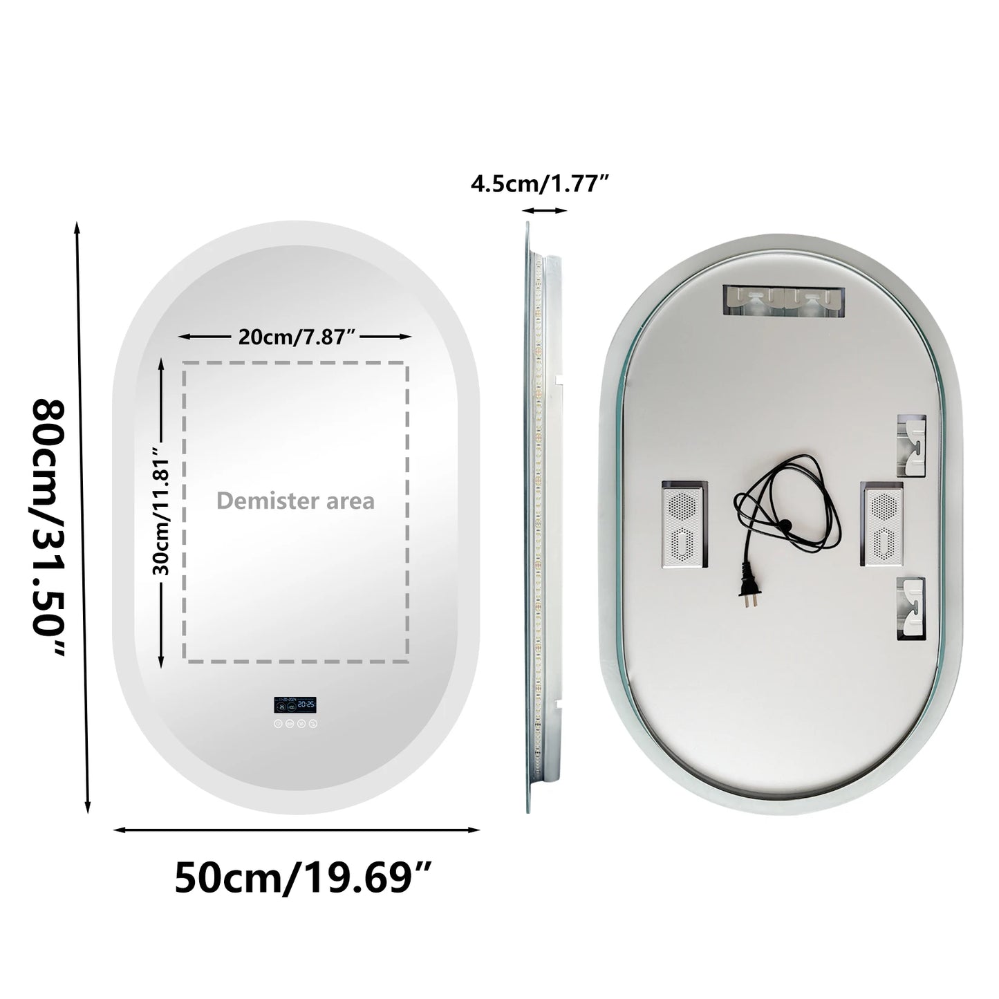 Luvodi Led Bluetooth Vanity Mirror With Time Display
