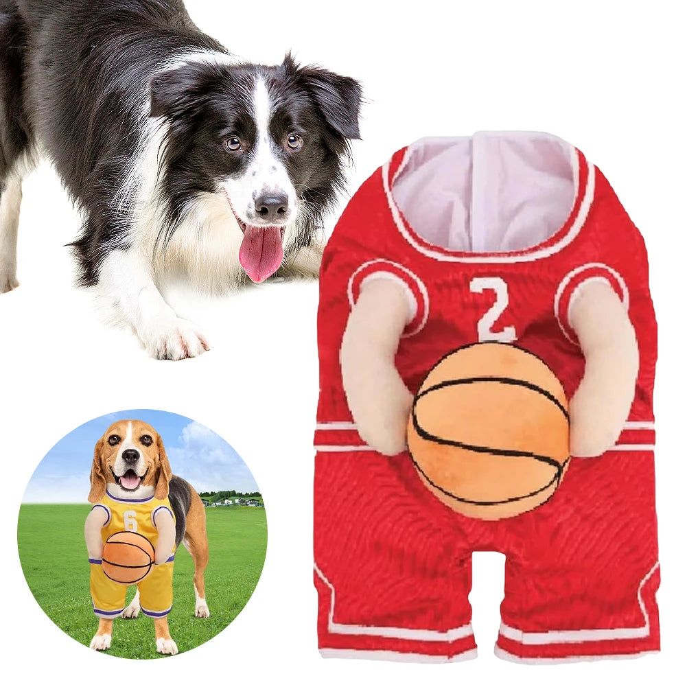 VAKINDCN Dog Basketball Player Costume With Ball Halloween