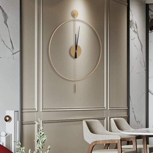 Cheervilla Modern Silent Wall Clock Pendulum Gold Hands