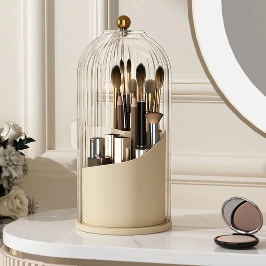 Hign-concerned Rotating Makeup Brush Holder With Lid