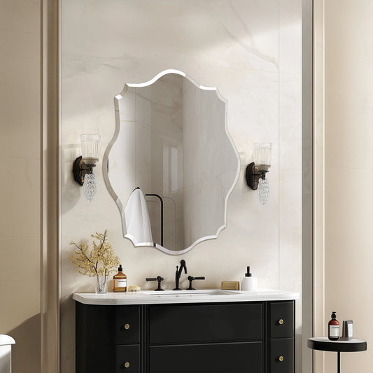Wisfor Frameless Wall Mirror With Beveled Edge Polished
