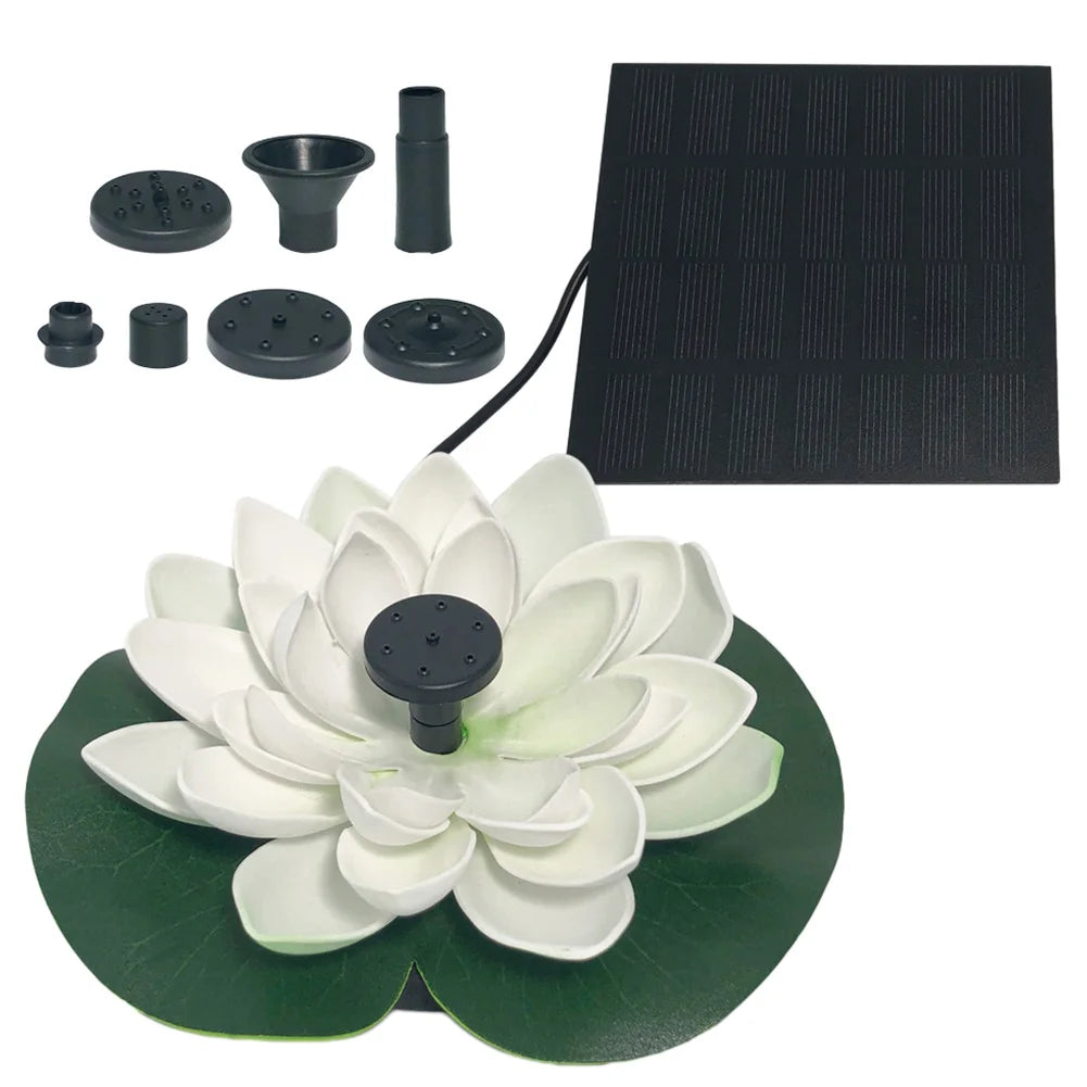 Lotus Shape Solar Powered Fountain Pump for Bird Bath