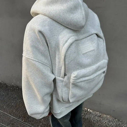 Fall 3D Backpack Hoodie Street Retro Sweatshirt Gothic Long Sleeve Jacket Streetwear Sweatshirt